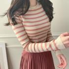 Slim Stripe Rib-knit Top