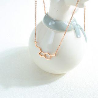 Stainless Steel Chemical Structure Pendant Necklace 1549 - One Size