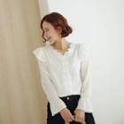 Frilled Laced Sheer Blouse
