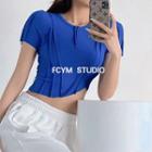 Details Short-sleeve Skinny Crop T-shirt