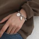 Lettering Tag Sterling Silver Bracelet Silver - One Size
