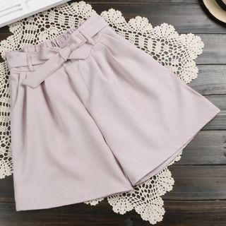 Bow Accent Wide Leg Shorts