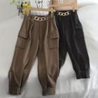 Chain-accent Side Pocket Cargo Pants