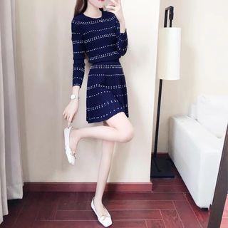 Set: Sweater + A-line Knit Skirt