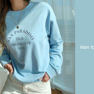 Letter Print Pastel Sweatshirt