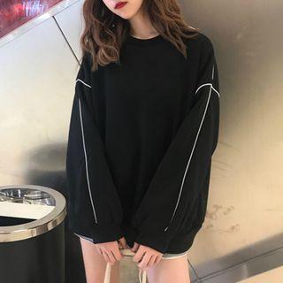 Contrast Trim Pullover Black - One Size