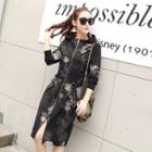 Hooded Zip Print Coatdress