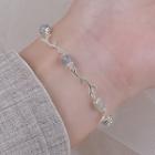 925 Sterling Silver Faux Crystal Branches Bracelet Silver - One Size