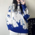 Pattern Sweater White & Blue - One Size