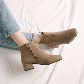 Low-heel Suedette Ankle Boots