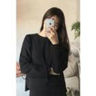 Set: Cotton Sweatshirt + H-line Midi Skirt