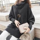 Cowl-neck Dolman-sleeve Knit Pullover