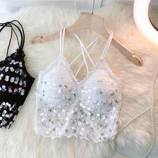 Sequin Lace Camisole Top