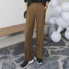 Cuff-hem Wide-leg Dress Pants