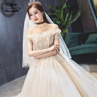 Embellished Off-shoulder Ball Gown