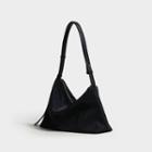Nylon Zip Shoulder Bag Black - One Size