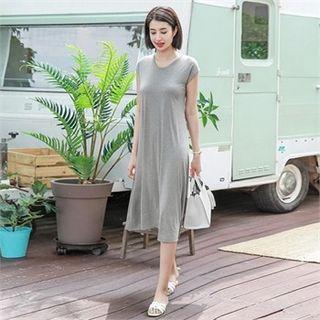 Cap-sleeve A-line T-shirt Dress