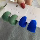 Wide Half-hoop Earring 1 Pair - Blue - One Size