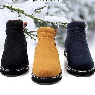 Fleece-lined Zip-accent Ankle Boots