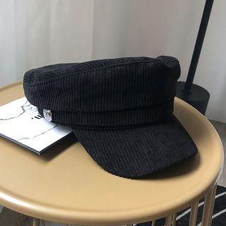 Corduroy Newsboy Cap Black - M