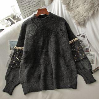 Mesh Panel Sweater Black - One Size
