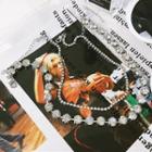 Rhinestone Layered Necklace As Shown In Figure - One Size