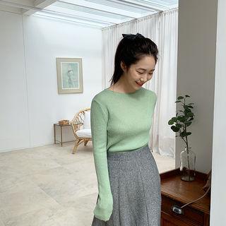 Alpaca Blend Rib Knit Top