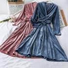 Velvet Wrapped A-line Dress