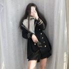 Set: Frilled Blouse + Shorts + Dip Back Double-breasted Jacket