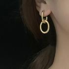 Stainless Steel Interlocking Hoop Dangle Earring 1 Pair - Gold - One Size