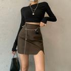 Waist Chain / Asymmetrical Mini Pencil Skirt