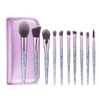 Set Of 10: Makeup Brush Set Of 10: Silver - One Size