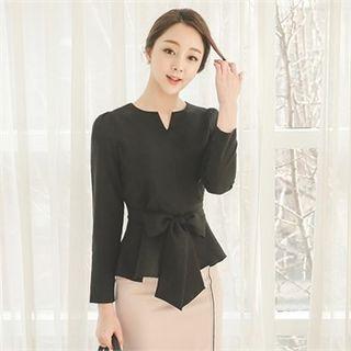 Zip-back A-line Top With Sash