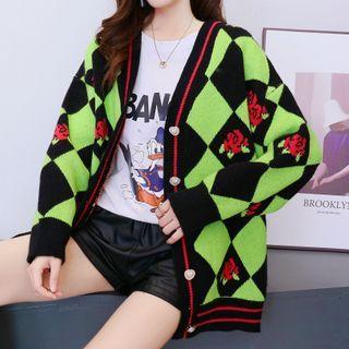 Argyle Floral Cardigan