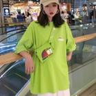 Set: Short-sleeve Printed T-shirt + Crossbody Bag