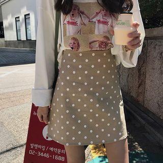 Polka Dot Mini A-line Skirt