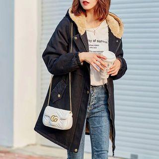 Hooded Denim Zip Coat