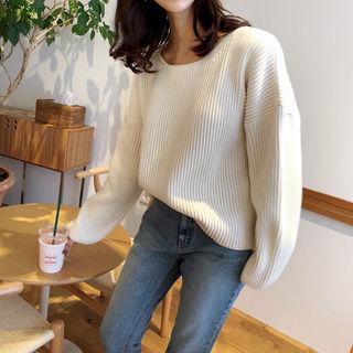 Ribbed Loose-fit Knit Top