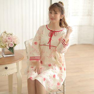 Floral Long-sleeve Sleep Dress