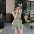 Plain Tank Top / High-waist Shorts