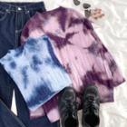 Long-sleeve Tie Dye Knit Sweater