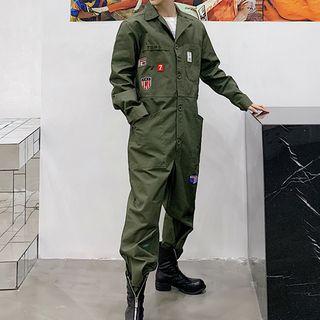 Appliqued Long-sleeve Jumpsuit