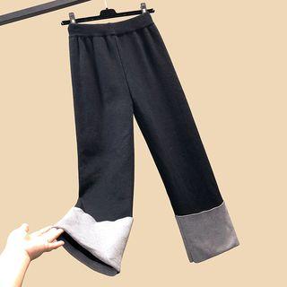 Cuffed Wide-leg Knit Pants