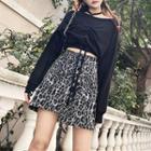 Cropped Cutout Drawstring Sweatshirt