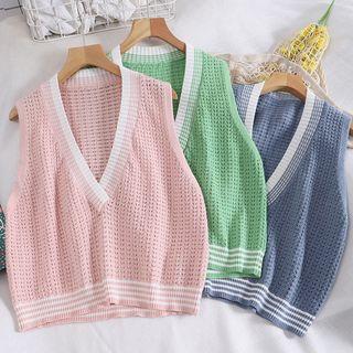 Color Block Sweater Vest