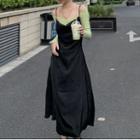 Maxi A-line Overall Dress / Long-sleeve Top