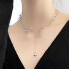 Butterfly Choker Necklace Silver - One Size