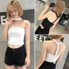 Halter Neck Strapless Crop Top