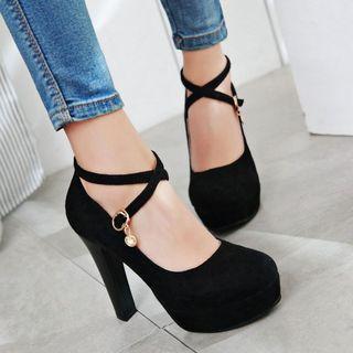 Cross Strap High Heel Pumps