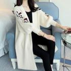 Embroidery Sleeve Long Cardigan